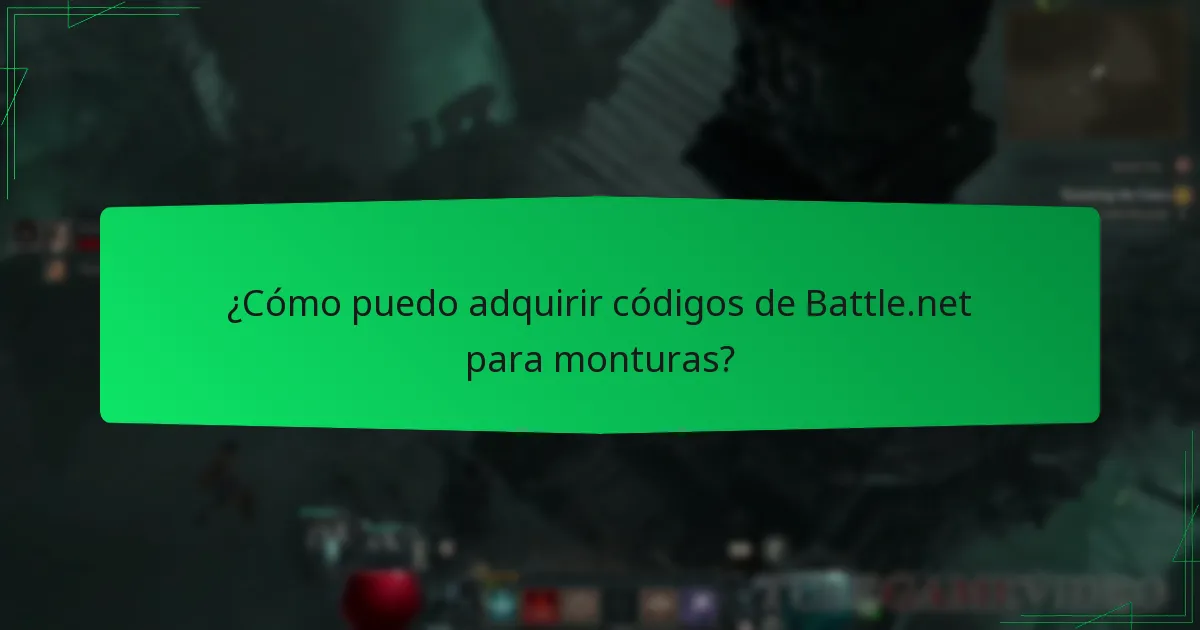 ¿Cómo puedo adquirir códigos de Battle.net para monturas?