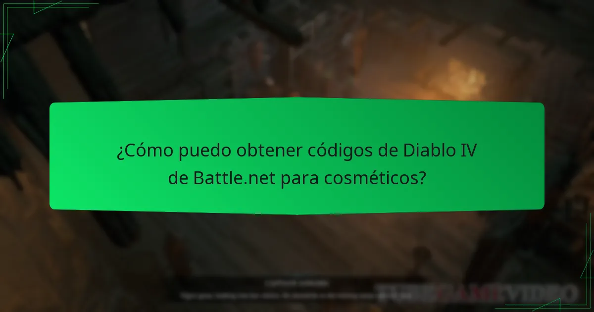¿Cómo puedo obtener códigos de Diablo IV de Battle.net para cosméticos?