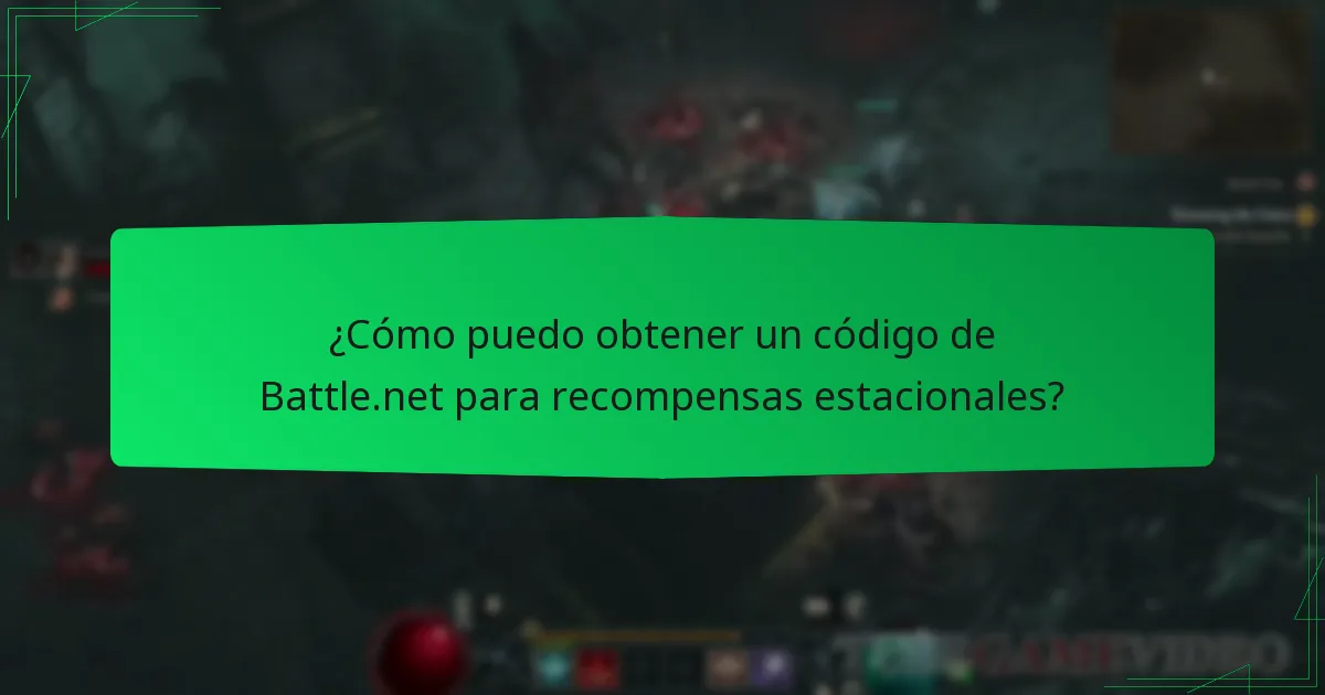 ¿Cómo canjeo mi código de Battle.net para recompensas estacionales?