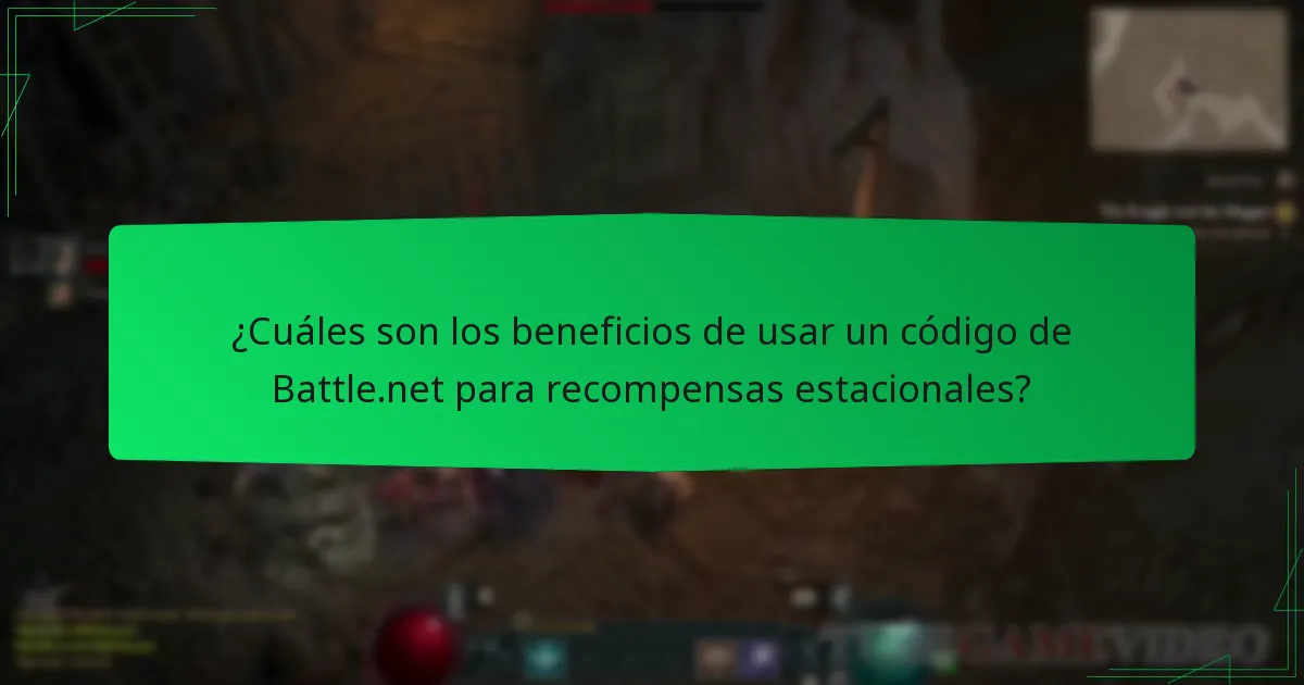 ¿Cuáles son los beneficios de usar un código de Battle.net para recompensas estacionales?